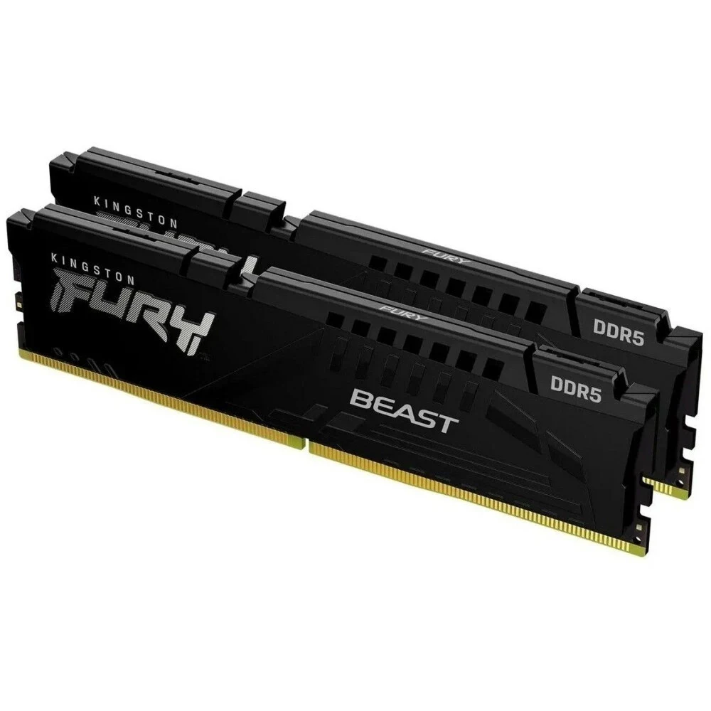 Memory Module KINGSTON Fury Beast DDR5 Общий объём памяти 32Гб Module capacity 16Гб Количество 2 6000 МГц Множитель частоты шины 36 1.35 В черный KF560C36BBE2K2-32
