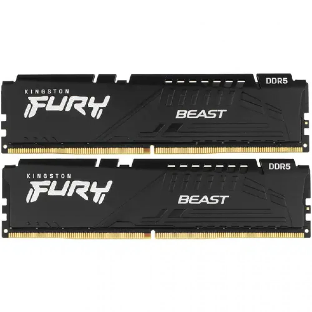 Память DDR5 2x32GB 5600MHz Kingston KF556C36BBEK2-64 Fury Beast Black RTL Gaming PC5-44800 CL36 DIMM 288-pin 1.25В single rank с радиатором Ret