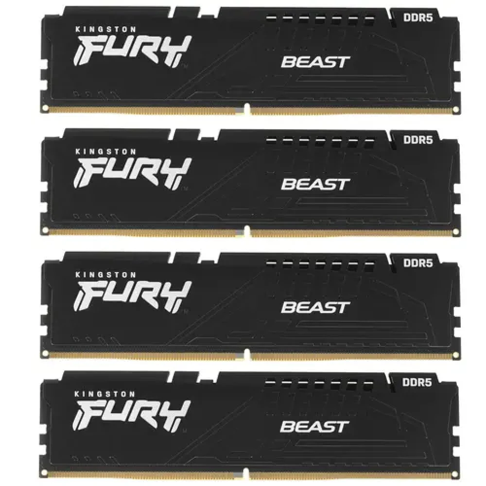 DDR 5 DIMM 64Gb PC48000, 6000Mhz, Kingston FURY Beast Black CL40 (Kit of 4) (KF560C40BBK4-64) (retail)