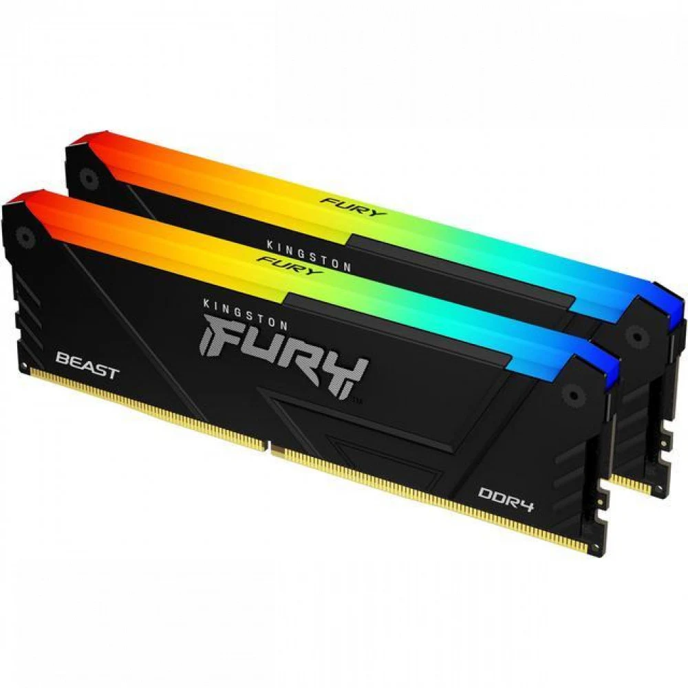 Память DDR4 2x8GB 3200MHz Kingston KF432C16BB2AK2/16 Fury Beast RGB RTL Gaming PC4-25600 CL16 DIMM 288-pin 1.35В kit dual rank с радиатором Ret
