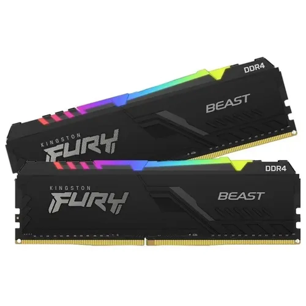 Память DDR4 2x16GB 3200MHz Kingston KF432C16BB12AK2/32 Fury Beast RGB RTL Gaming PC4-25600 CL16 DIMM 288-pin 1.35В dual rank с радиатором Ret