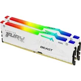 DIMM DDR5 32 GB kit 5600MHz Kingston Fury Beast RGB (AMD), KF556C36BWEAK2-32, (2x16GB) CL36, white