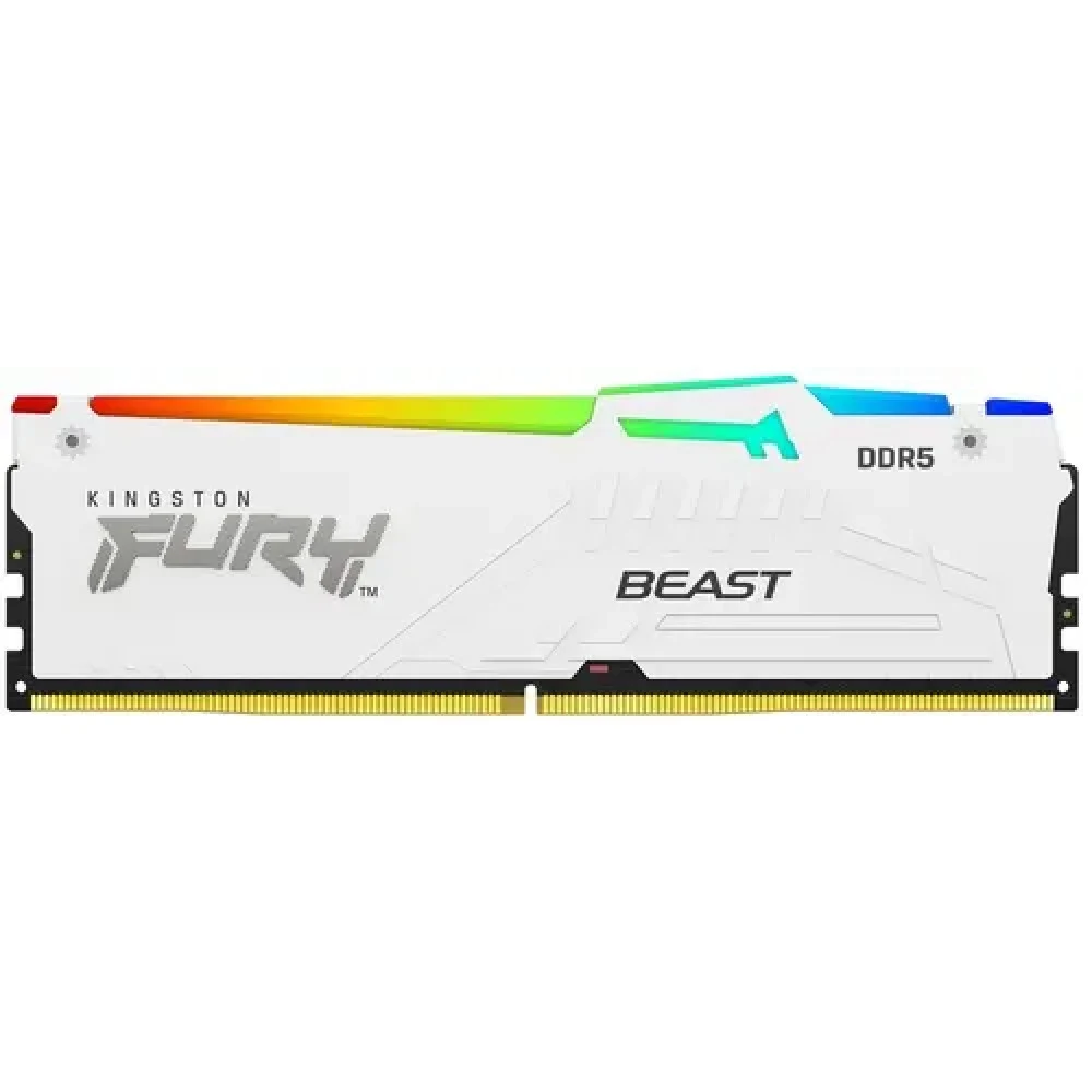 Память DDR5 32GB 6000MHz Kingston KF560C36BWEA-32 Fury Beast White Expo RGB RTL Gaming PC5-48000 CL36 DIMM 288-pin 1.35В dual rank с радиатором Ret