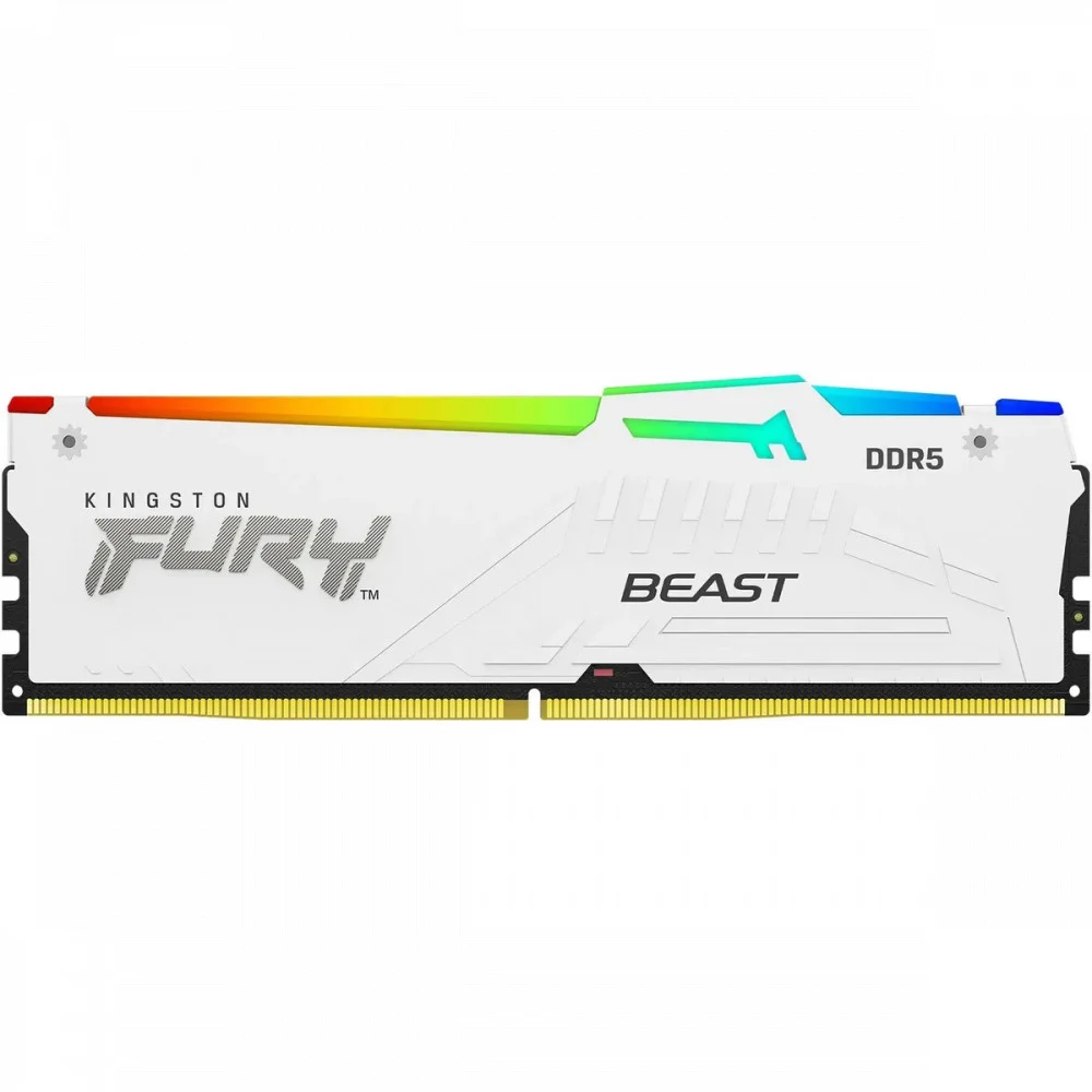 Память DDR5 32GB 5600MHz Kingston KF556C36BWEA-32 Fury Beast White Expo RGB RTL Gaming PC5-44800 CL36 DIMM 288-pin 1.25В kit single rank с радиатором Ret