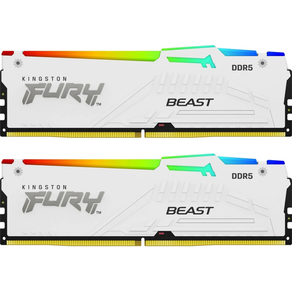 Память DDR5 2x16GB 5600MHz Kingston KF556C40BWAK2-32 Fury Beast RGB RTL Gaming PC5-44800 CL40 DIMM 288-pin 1.25В kit single rank с радиатором Ret
