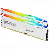 Комплект модулей памяти, Kingston, FURY Beast White RGB EXPO KF556C36BWEAK2-64 (Kit 2x32GB), DDR5, 64GB, CL36, DIMM <PC5-44800/5600MHz>, Белый