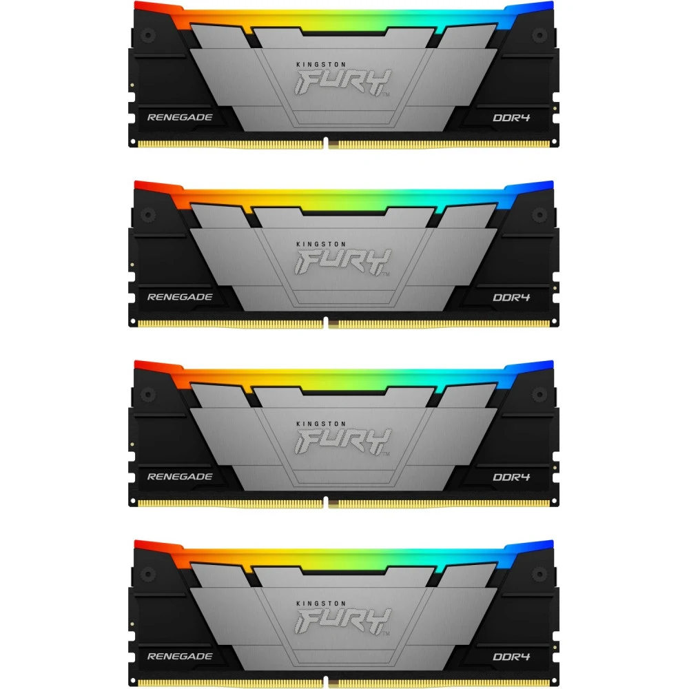 Память DDR4 4x8GB 3200MHz Kingston KF432C16RB2AK4/32 Fury Renegade RGB RTL Gaming PC4-25600 CL16 DIMM 288-pin 1.35В dual rank с радиатором Ret