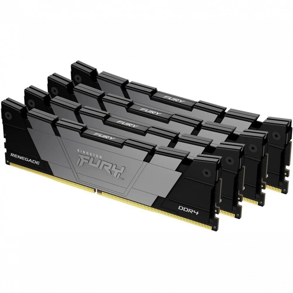 Память DDR4 4x32GB 3200MHz Kingston KF432C16RB2K4/128 Fury Renegade Black RTL Gaming PC4-25600 CL16 DIMM 288-pin 1.35В kit dual rank с радиатором Ret