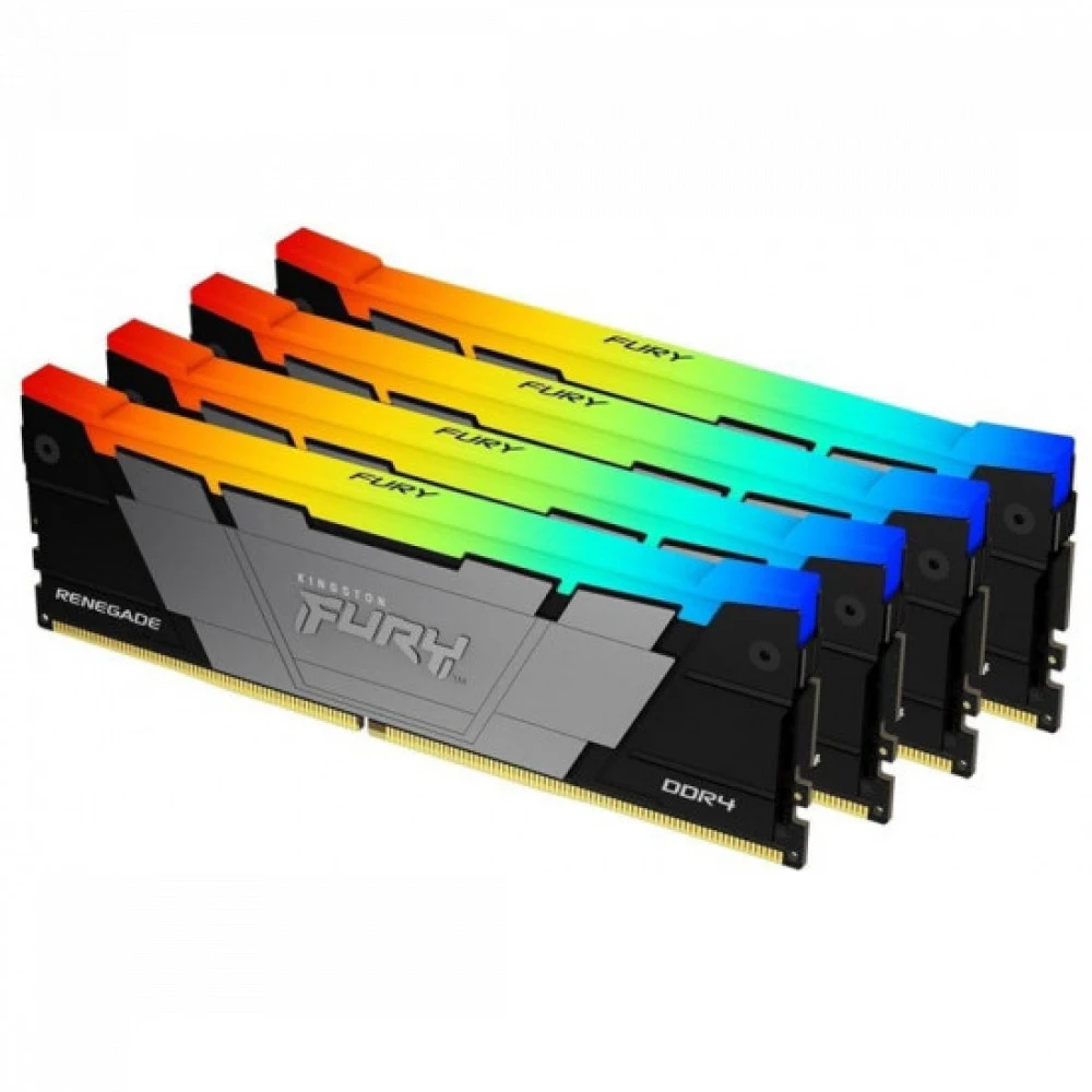 Память DDR4 4x8GB 3600MHz Kingston KF436C16RB2AK4/32 Fury Renegade RGB RTL Gaming PC4-28800 CL16 DIMM 288-pin 1.35В single rank с радиатором Ret
