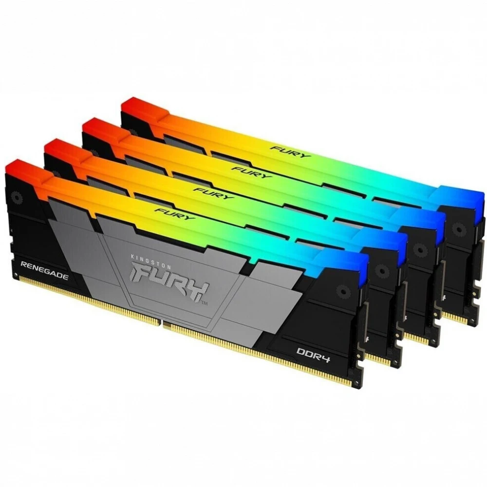 Память DDR4 4x32GB 3600MHz Kingston KF436C18RB2AK4/128 Fury Renegade RGB RTL Gaming PC4-28800 CL18 DIMM 288-pin 1.35В dual rank с радиатором Ret
