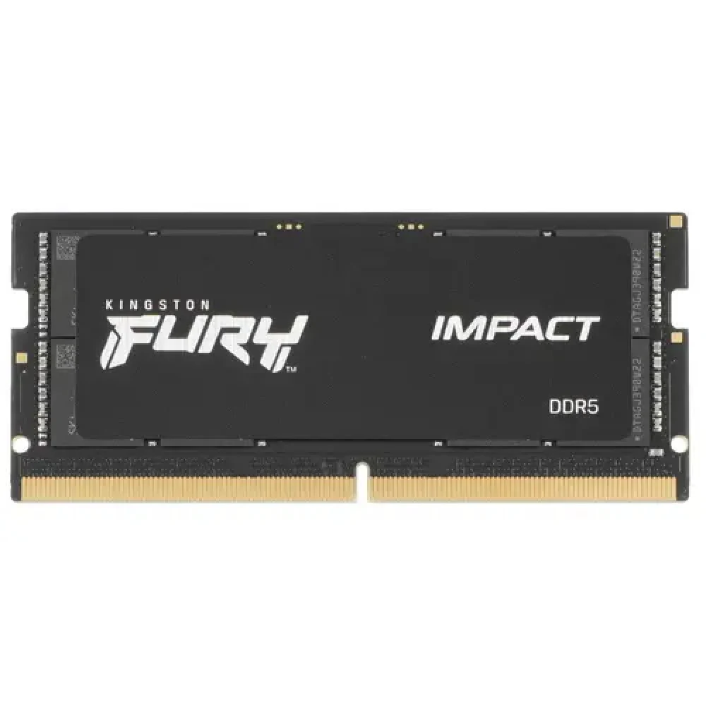 Модуль памяти Kingston 8GB DDR5 4800 SO DIMM FURY Impact Black PnP Gaming Memory Non-ECC, CL38, 1.1V, XMP, 1Rx16, RTL
