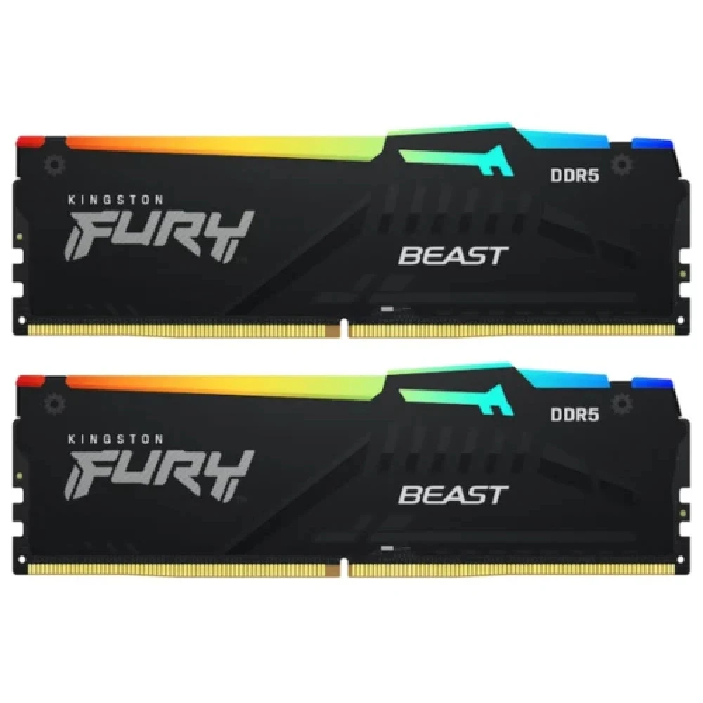 Память DDR5 32GB 5600MHz Kingston KF556C36BBE2-32 Fury Beast Black RTL Gaming PC5-44800 CL36 DIMM 288-pin 1.25В single rank с радиатором Ret