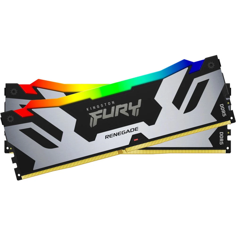 Модуль памяти Kingston 32GB DDR5 6400 DIMM FURY Renegade RGB XMP Gaming Memory KF564C32RSAK2-32 Non-ECC, CL32, 1.4V, (Kit of 2) 1RX8 32-39-39 288-pin 16Gbit, RTL