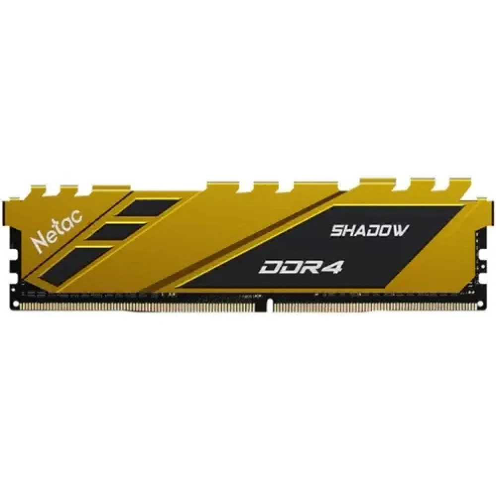 DDR 4 DIMM 8Gb PC25600, 3200Mhz, Netac Shadow NTSDD4P32SP-08Y C16 Yellow, с радиатором