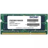 Модуль памяти для ноутбука 8GB PC12800 DDR3 SO PSD38G16002S PATRIOT 1 модуль памяти DDR3 объем модуля 8 Гб форм-фактор SODIMM, 204-контактный частота 1600 МГц CAS Latency (CL): 11