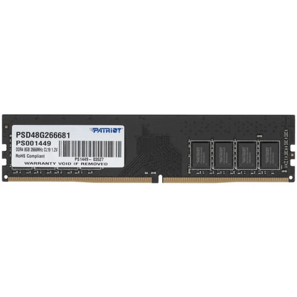 Оперативная память DDR4 8Gb 2666MHz Patriot PSD48G266681 Signature RTL PC4-21300 CL19 DIMM 288-pin 1.2В single rank Ret [PSD48G266681]