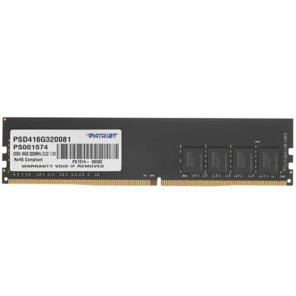 Оперативная память DDR4 16Gb 3200MHz Patriot PSD416G320081 Signature RTL Gaming PC4-25600 CL22 DIMM 288-pin 1.2В single rank Ret [PSD416G320081]