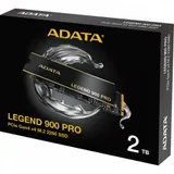 Твердотельный накопитель/ ADATA SSD LEGEND 900 PRO, 2000GB, M.2(22x80mm), NVMe 1.4, PCIe 4.0 x4, 3D NAND, R/W 7400/6500MB/s, IOPs н.д./н.д., TBW 1200, DWPD 0.3 (5 лет)