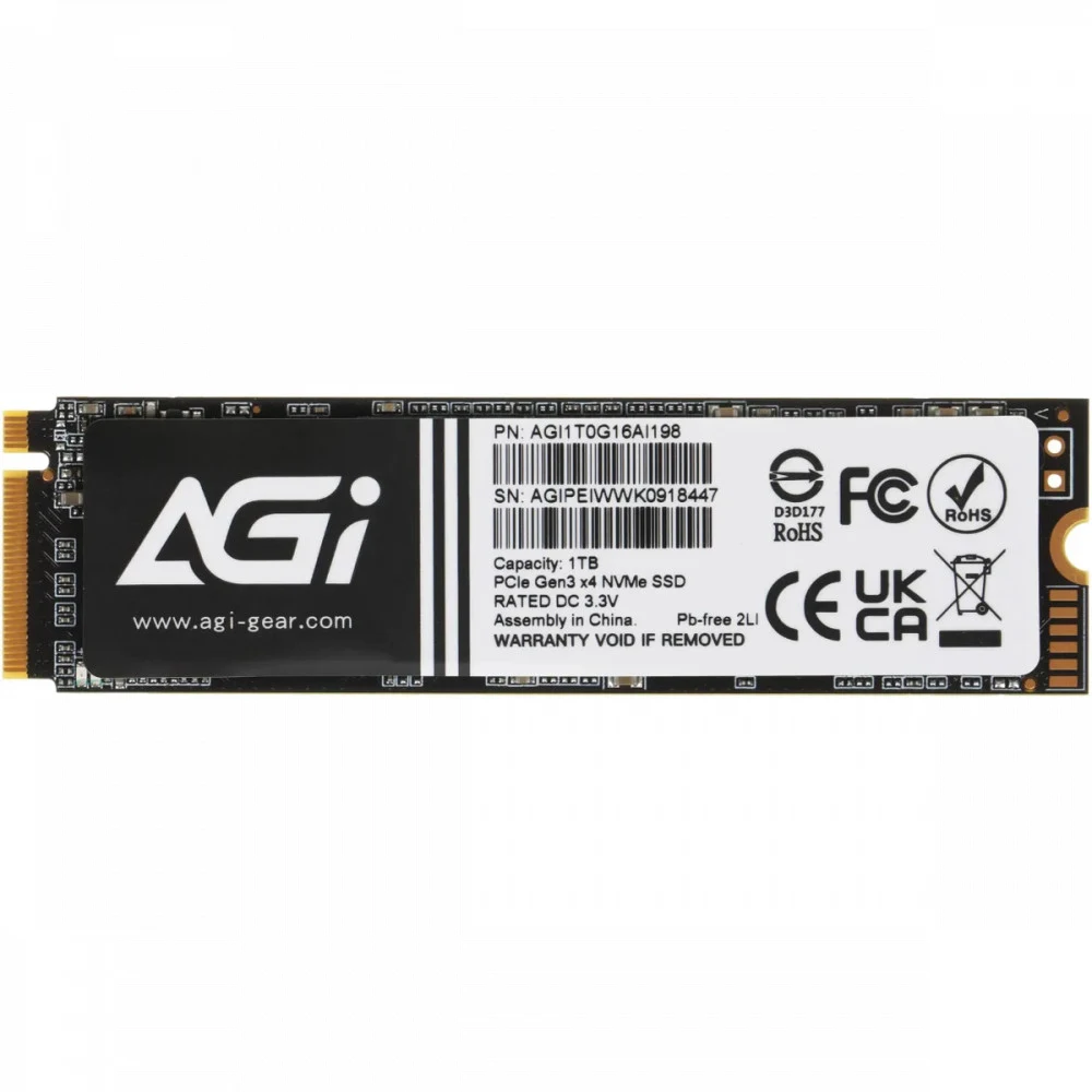 Твердотельный накопитель AGi PCIe 3.0 x4 4TB AGI4T0GIMAI298 AI298 M.2 2280 [AGI4T0GIMAI298]
