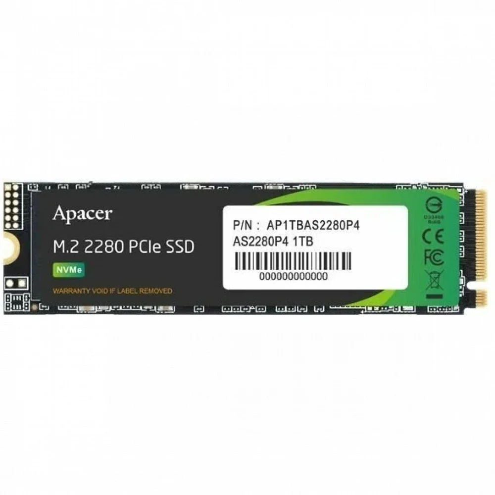 Твердотельный накопитель Apacer SSD AS2280F4 1TB M.2 2280 PCIe Gen5x4, R11500/W9000 Mb/s, 3D NAND, MTBF 1.6M, NVMe, 700TBW, Retail, 5 years (AP1TBAS2280F4-1)