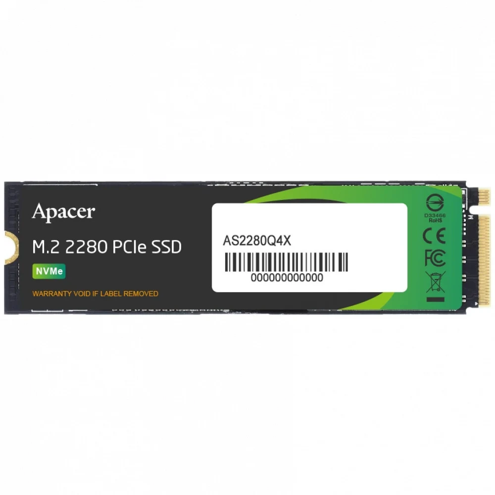 Твердотельный накопитель Apacer SSD AS2280Q4X 1TB M.2 2280 PCIe Gen4x4, R5000/W4400 Mb/s, 3D NAND, MTBF 1.5M, NVMe 1.4, 600TBW, Retail, 3 years (AP1TBAS2280Q4X-1)