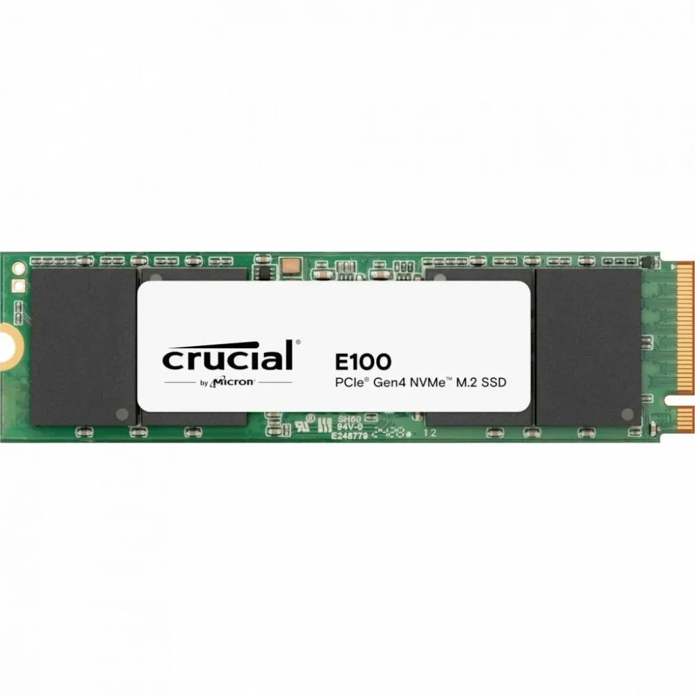 Твердотельный накопитель/ Crucial SSD E100, 1000GB, M.2(22x80mm), NVMe, PCIe 4.0 x4, 3D TLC, R/W 5000/4500MB/s, TBW 80, DWPD 0.3 (12 мес)