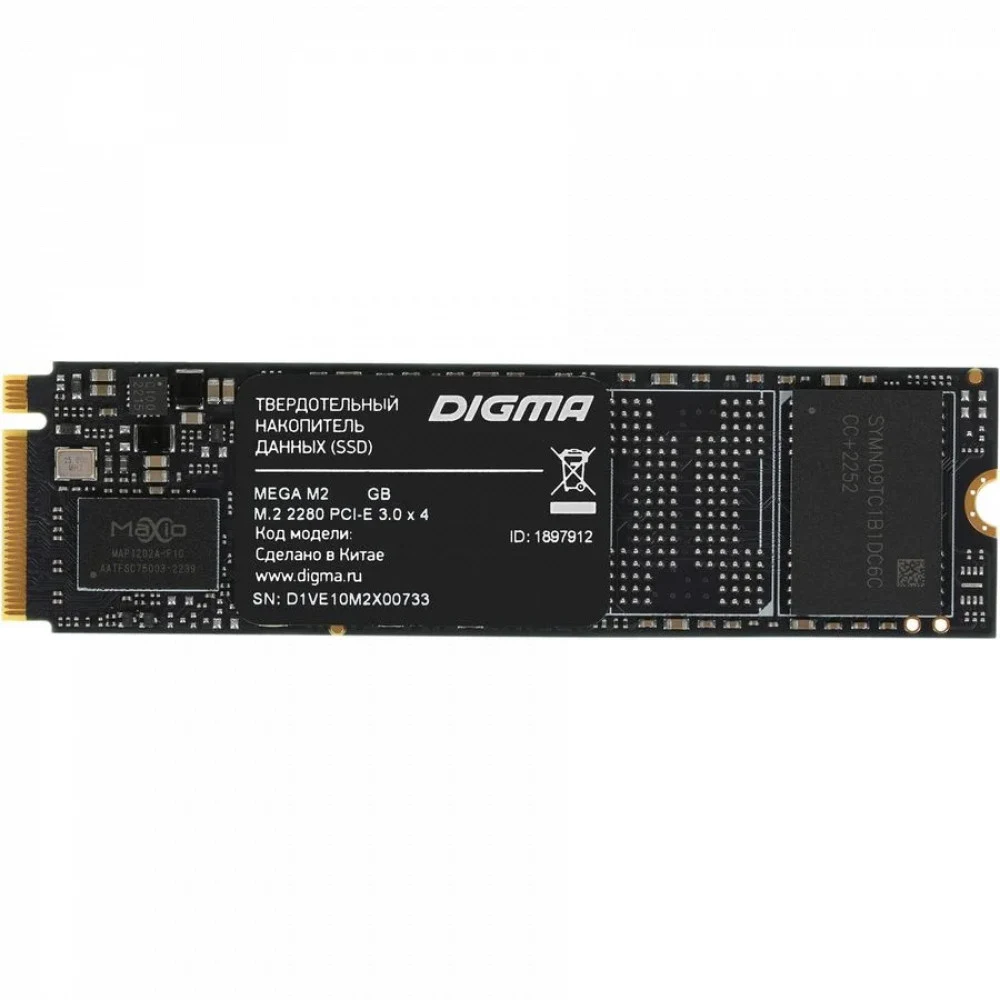 Твердотельный накопитель Digma PCIe 3.0 x4 512GB DGSM3512GM23T Mega M2 M.2 2280 [DGSM3512GM23T]