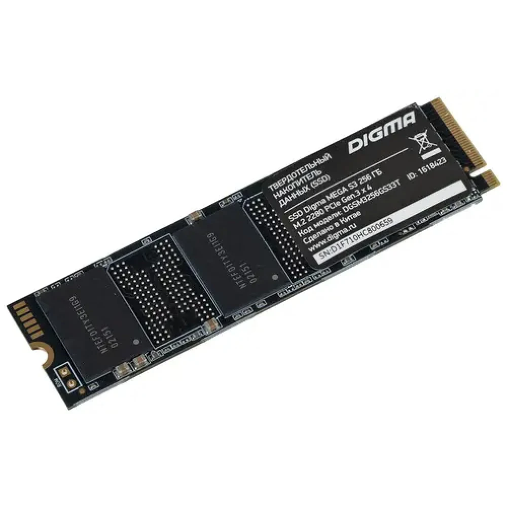Твердотельный накопитель Digma PCIe 3.0 x4 256GB DGSM3256GS33T Mega S3 M.2 2280 [DGSM3256GS33T]
