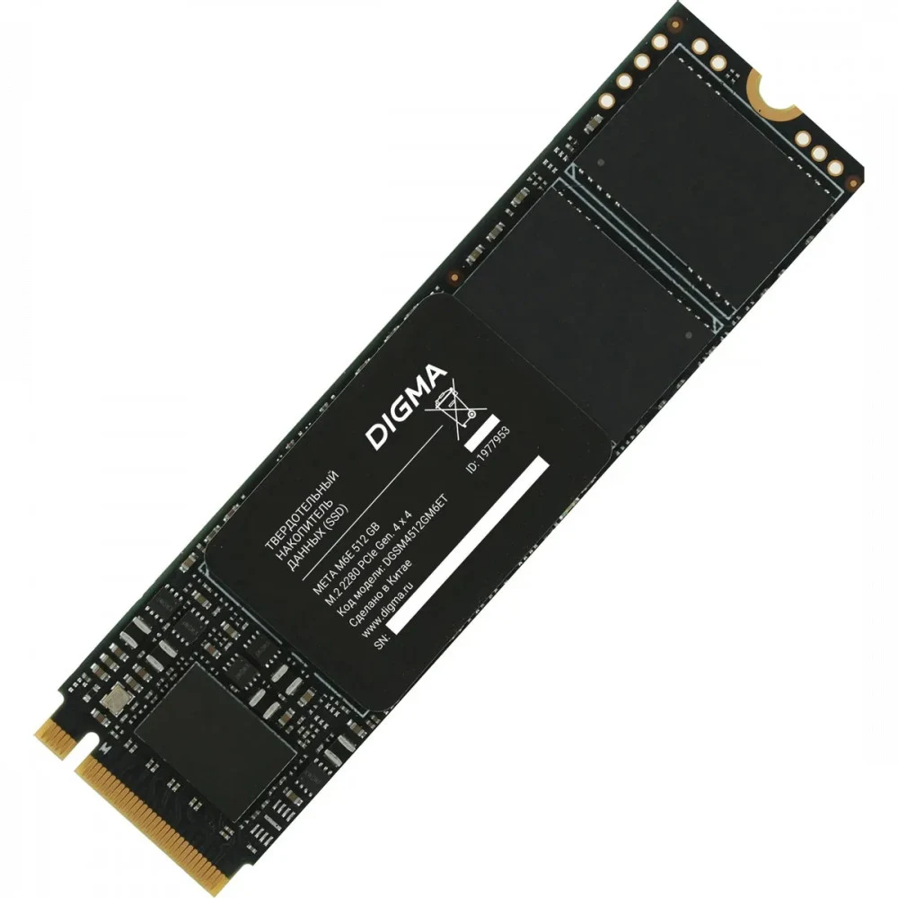 Твердотельный накопитель Digma PCIe 4.0 x4 512GB DGSM4512GM6ET Meta M6E M.2 2280