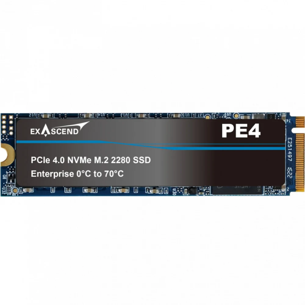 Твердотельный накопитель SSD 3840Gb, M.2 2280, Exascend PE4, 3D TLC, PCIe4.0, TBW 4000, R2800/W2800 EXPE4M3840GB