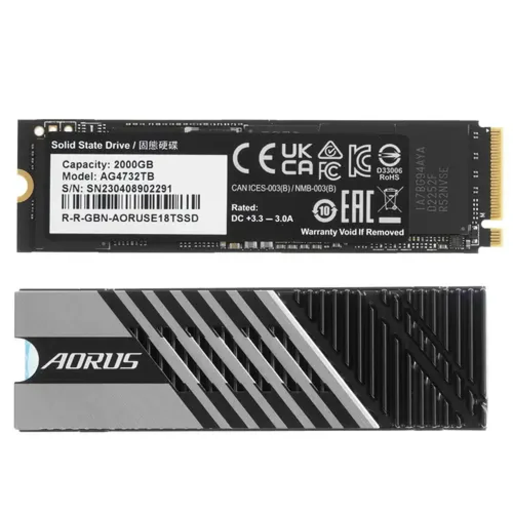 Твердотельный накопитель SSD Gigabyte AORUS 2TB M.2 2280 AG4732TB Client PCI-Express 4.0 x4, NVMe 1.4 7300/6850 RTL