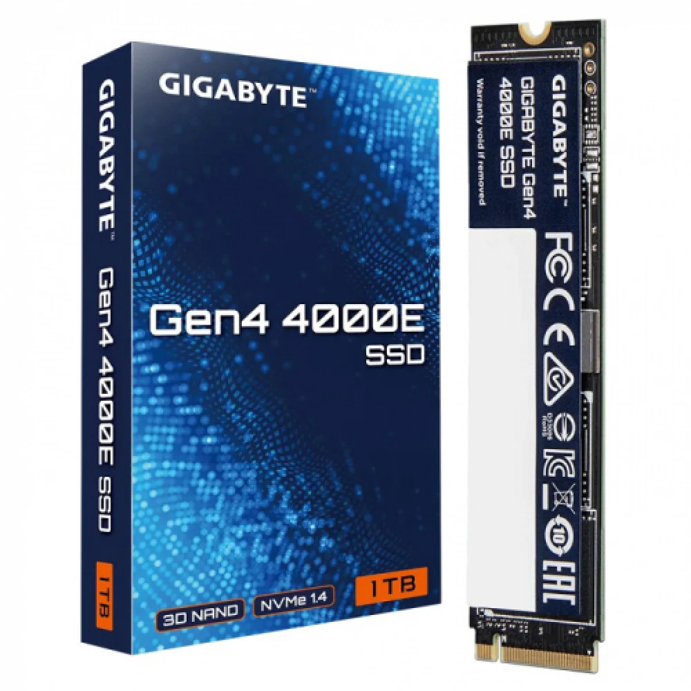 Твердотельный накопитель SSD Gigabyte M.2 2280 1TB Gen4 4000E SSD PCI Express 4.0x4, NVMe 1.4, 4000/3900, MTBF 1.5M, 3D NAND, 320TBW, RTL