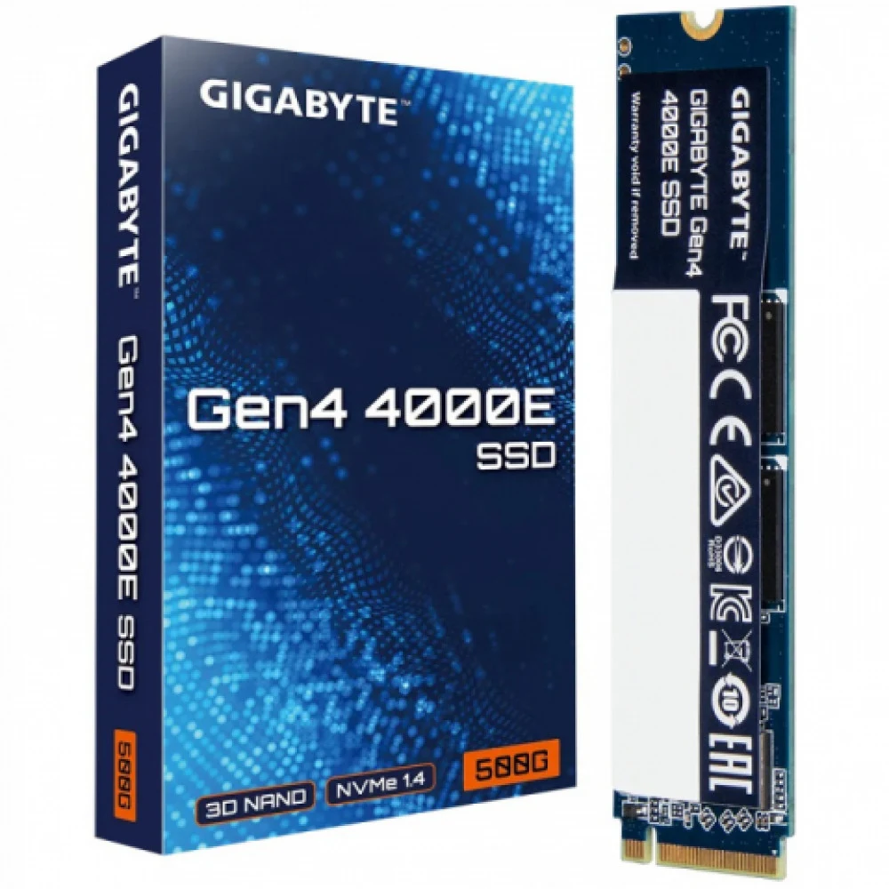 Твердотельный накопитель SSD Gigabyte M.2 2280 500GB Gen4 4000E SSD PCI Express 4.0x4, NVMe 1.4, 3600/3000, MTBF 1.5M, 3D NAND, 300TBW, RTL