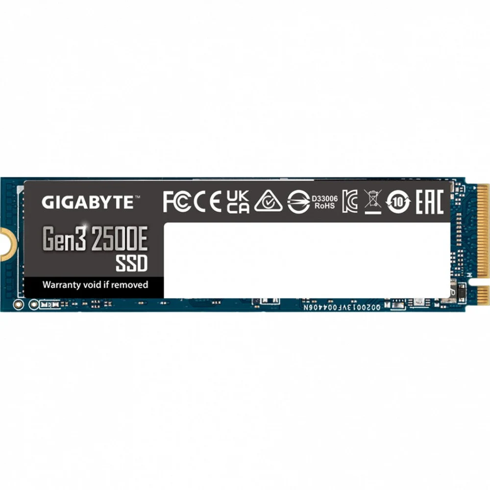 Накопитель SSD GIGABYTE 500Gb 2500E (M.2 2280, PCI-E Gen3.0 x4, NVMe, R/W 2300/1500Mb/s, 120TBW) (G325E500G)