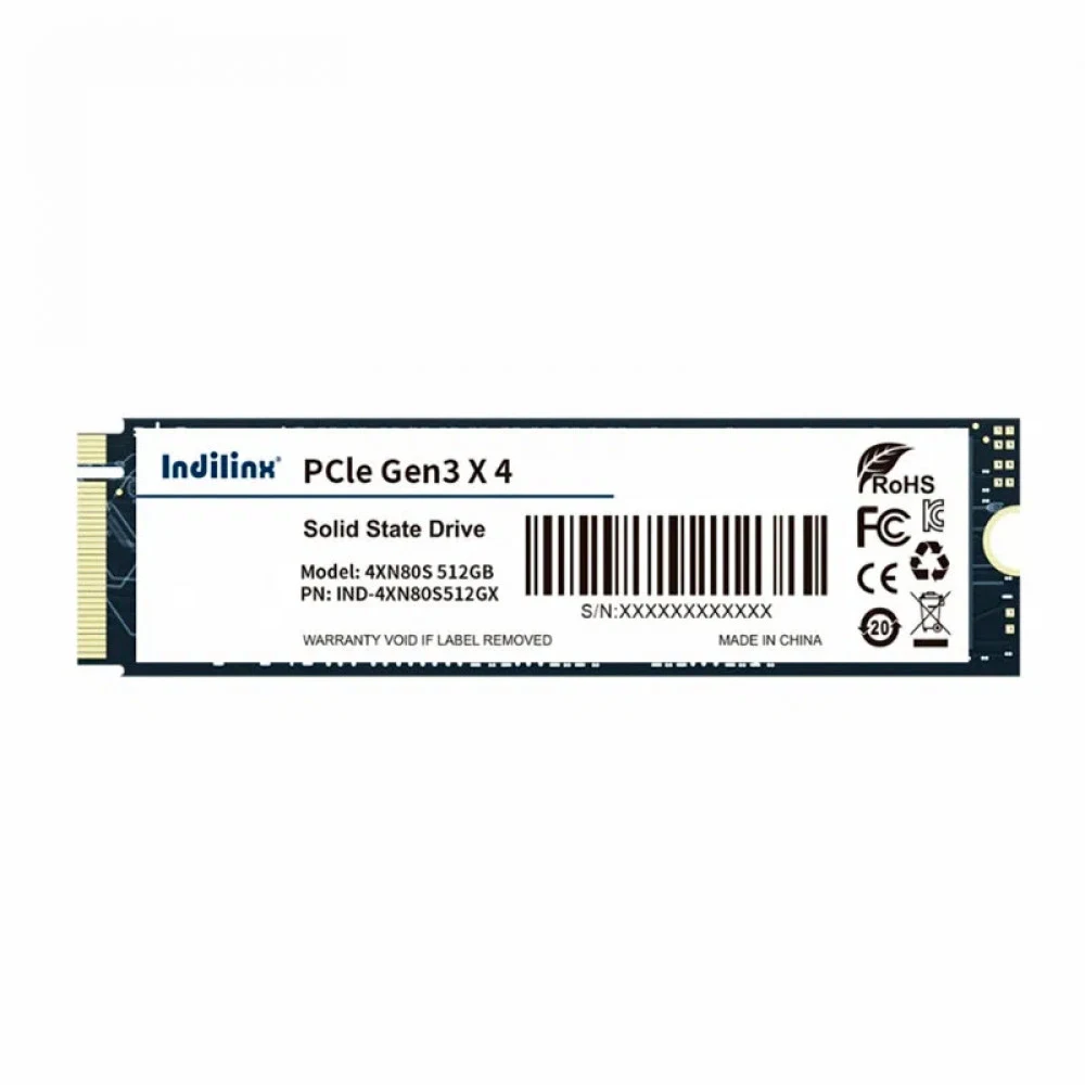 Накопитель SSD INDILINX 512Gb IND-4XN80S512GX (M.2 2280 PCI-E Gen3.0x4 NVMe, R/W 2300/1500MB/s, 400TBW, RTL) (IND-4XN80S512GX)