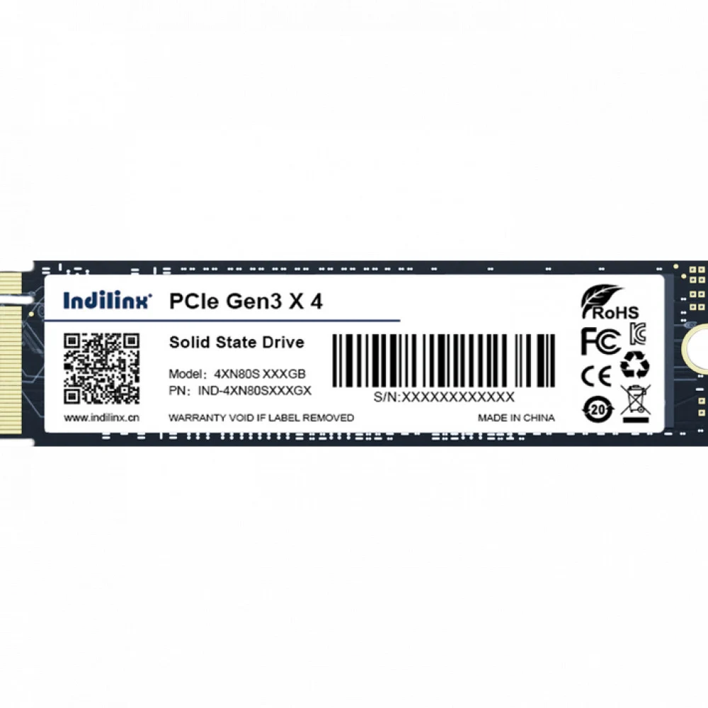 Накопитель SSD INDILINX 1Tb IND-4XN80S001TX (M.2 2280 PCI-E Gen3 x4 NVMe, R/W 2300/1600MB/s, 800TBW) (IND-4XN80S001TX)