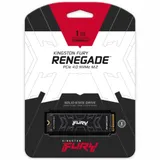 Твердотельный накопитель/ Kingston SSD Fury Renegade, 1000GB, M.2 22x80mm, NVMe, PCIe 4.0 x4, 3D TLC, R/W 7300/6000MB/s, IOPs 900 000/1 000 000, TBW 1000, DWPD 0.55, with Heat Spreader