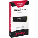 Твердотельный накопитель/ Kingston SSD Fury Renegade, 4096GB, M.2(22x80mm), NVMe, PCIe 5.0 x4, 3D TLC, R/W 14700/14000MB/s, IOPs 2 200 000/2 200 000, TBW 4000, DWPD 0.5 (12 мес)