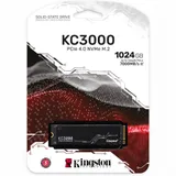 M.2 2280 1024GB Kingston KC3000 Client SSD SKC3000S/1024G PCIe 4.0 NVMe, 7000/6000, IOPS 900/1000K, MTBF 1.8M, 3D TLC, 800TBW, 0.71DWPD, with Heat Spreader (5 лет), RTL (324433)