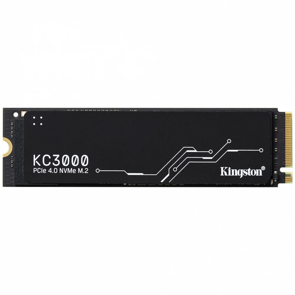 Твердотельный накопитель/ Kingston SSD KC3000, 4096GB, M.2(22x80mm), NVMe, PCIe 4.0 x4, 3D TLC, R/W 7000/7000MB/s, IOPs 1 000 000/1 000 000, DRAM buffer 4096MB, TBW 3200, DWPD 0.71, with Heat Spread