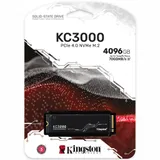 Kingston SSD KC3000, 4096GB, M.2 22x80mm, NVMe, PCIe 4.0 x4, 3D TLC, R/W 7000/7000MB/s, IOPs 1 000 000/1 000 000, TBW 3200, DWPD 0.71, with Heat Spreader