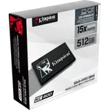 Твердотельный накопитель/ Kingston SSD KC600, 512GB, 2.5" 7mm, SATA3, 3D TLC, R/W 550/520MB/s, IOPs 90 000/80 000, DRAM buffer 512MB, TBW 300, DWPD 0.32 (5 лет)