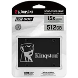 Твердотельный накопитель/ Kingston SSD KC600, 512GB, 2.5" 7mm, SATA3, 3D TLC, R/W 550/520MB/s, IOPs 90 000/80 000, DRAM buffer 512MB, TBW 300, DWPD 0.32 (5 лет)