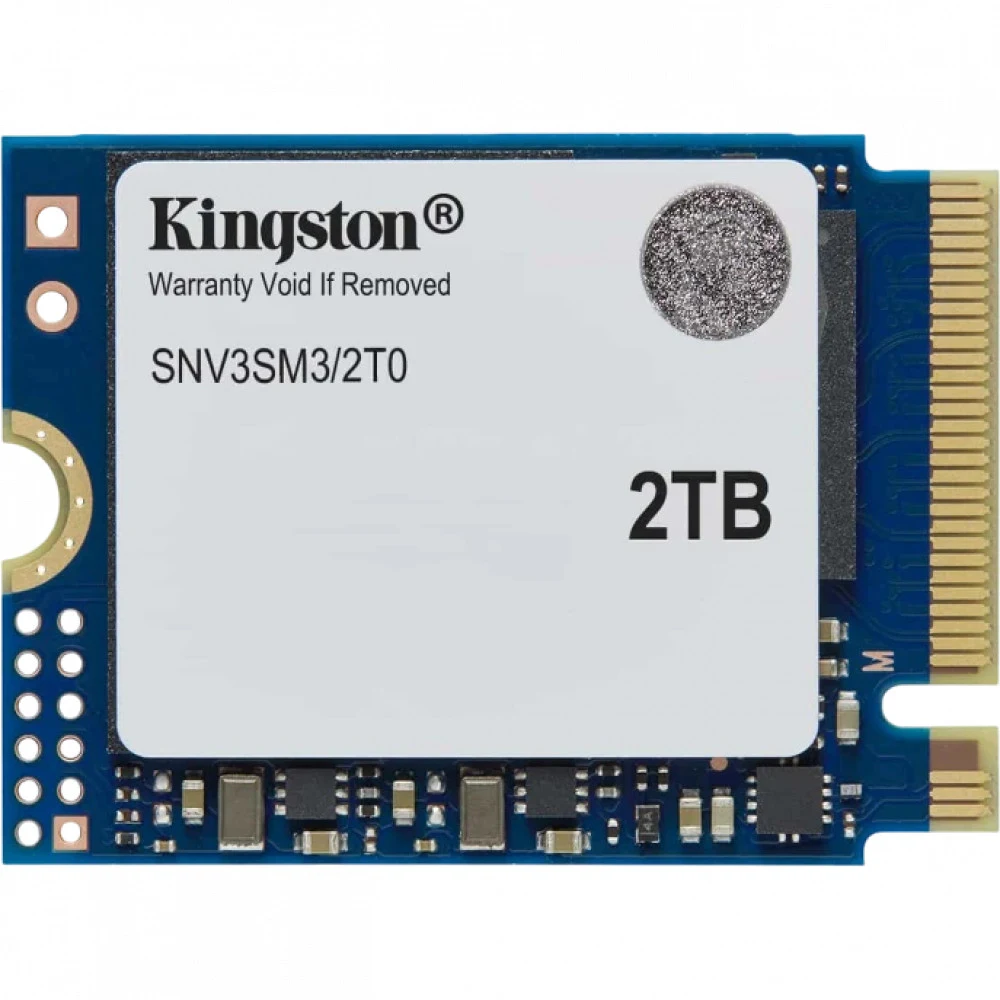 Твердотельный накопитель/ Kingston SSD NV3, 2000GB, M.2(22x30mm), NVMe, PCIe 4.0 x4, 3D TLC, R/W 6000/5000MB/s, TBW 640, DWPD 0.2 (60 мес)