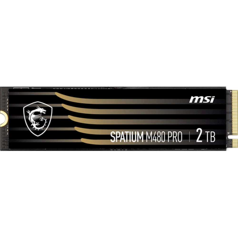 MSI SSD SPATIUM M480 Pro, 2000GB, M.2(22x80mm), NVMe, PCIe 4.0 x4, 3D TLC, R/W 7400/7000, IOPs 1 000 000/1 000 000, DRAM buffer 2048MB, TBW 1400, DWPD 0.38 (5 лет)