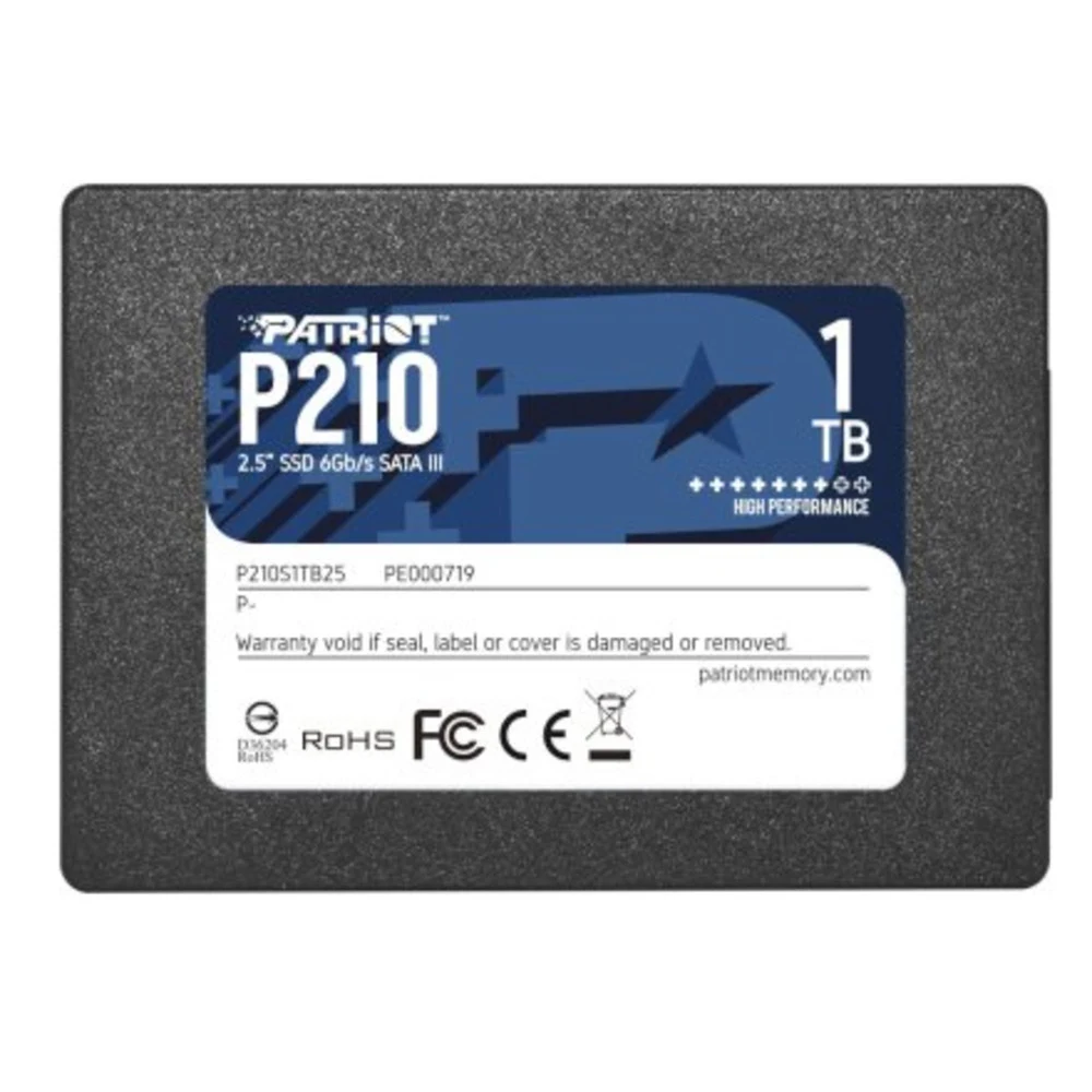 Твердотельный накопитель SSD 2.5" Patriot 1.0Tb P210 <P210S1TB25> (SATA3, up to 520/430Mbs, 480TBW, 7mm)