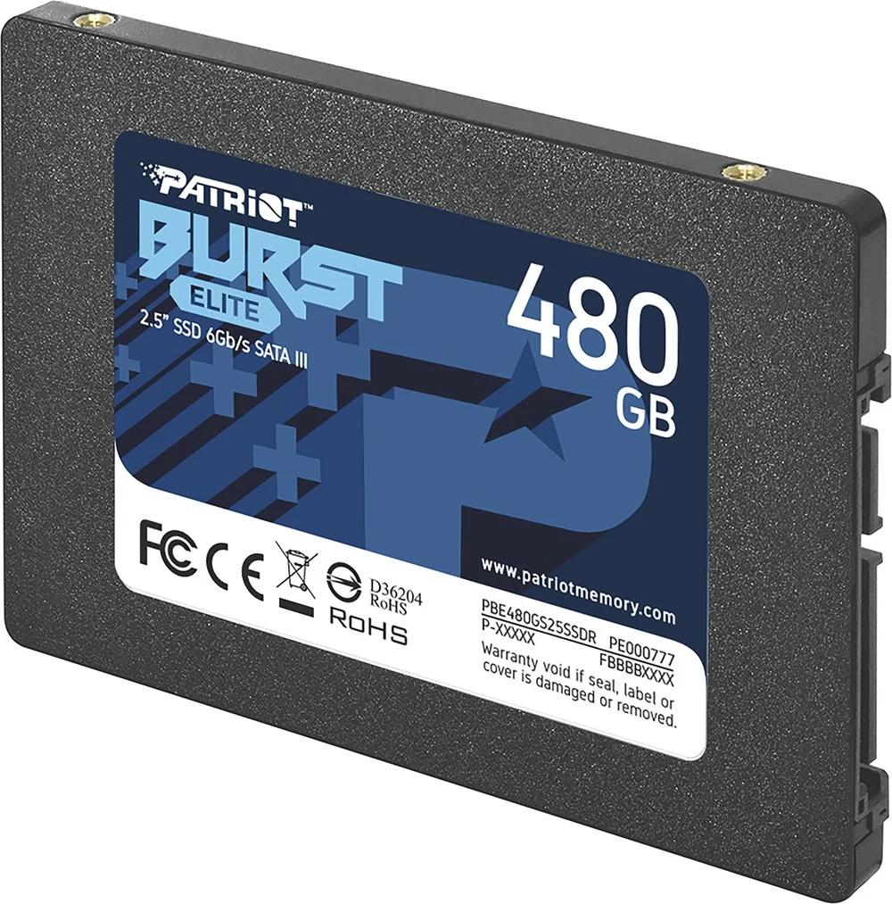 Patriot BURST ELITE 480GB SSD, 2.5” 7mm, SATA 6Gb/s, Read/Write: 450/320 MB/s, Random Read/Write IOPS 40K/40K TBW 400TB EAN: 814914027752