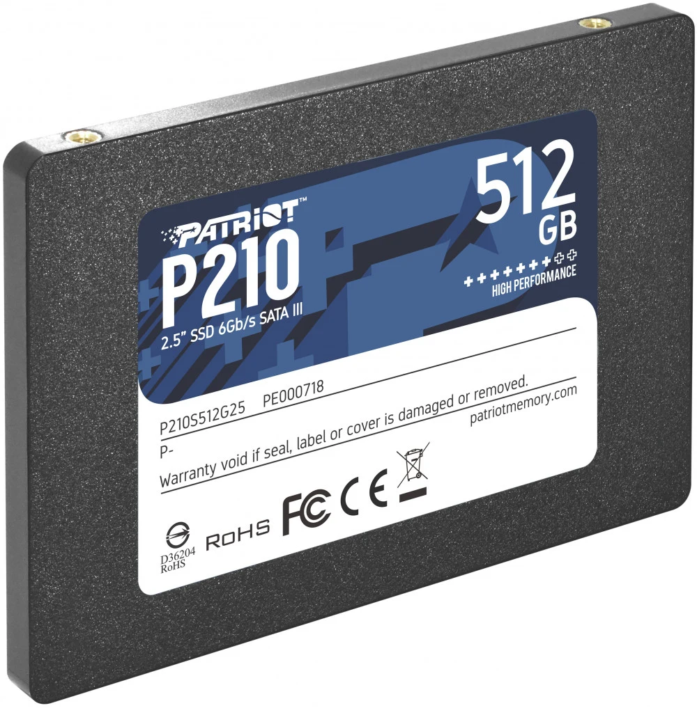 PATRIOT P210 512GB SSD, 2.5” SATA 6Gb/s, Read/Write: 520/ 430MB/s, Random Read/Write IOPS 50K/50K EAN: 814914026816