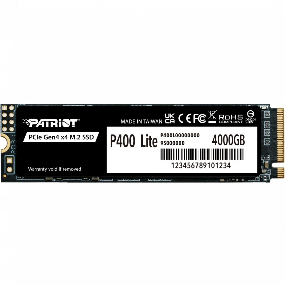 Твердотельный накопитель SSD 4 Tb M.2 PCI-E Patriot P400 Lite P400LP4KGM28H, R3500/W2700 P400LP4KGM28H