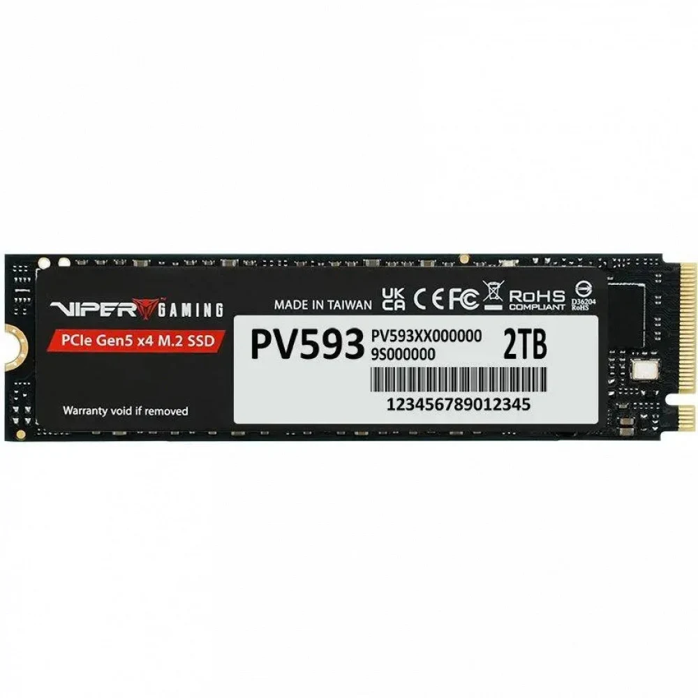 Твердотельный накопитель Patriot SSD Viper PV593 2TB M.2 2280 NVMe PCIe Gen5 x4 R14000/W13000 TBW 1400TB DRAM-buffered ECC